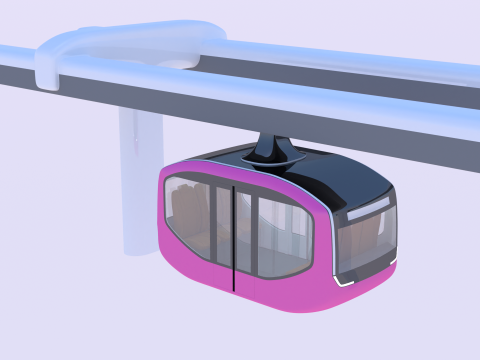 Elevated train concept 3D 모델