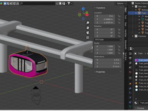 Elevated train concept 3D 모델