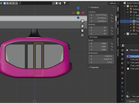 Elevated train concept 3D 모델