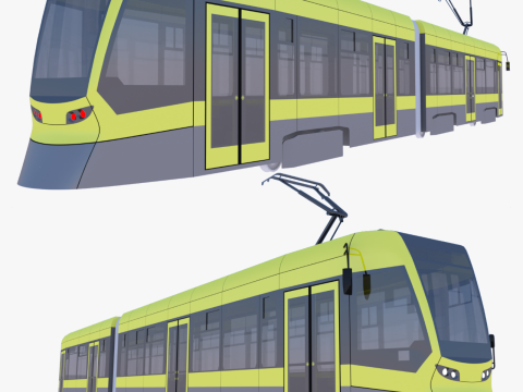 Stadler tram exterior 3D Model