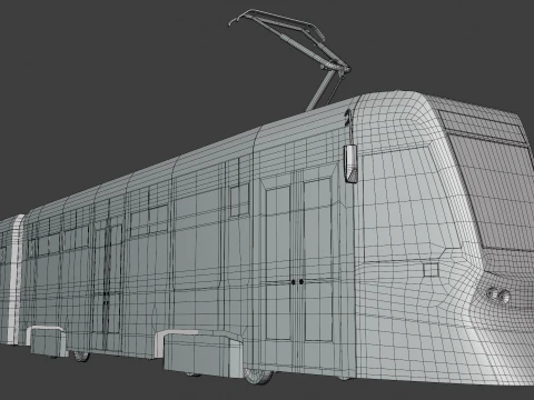 Stadler tram exterior 3D Model