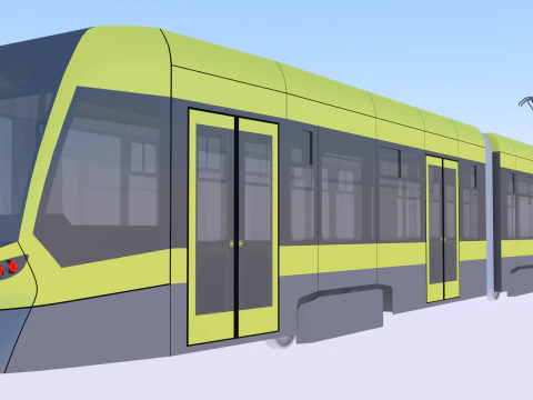 Stadler tram exterior 3D Model