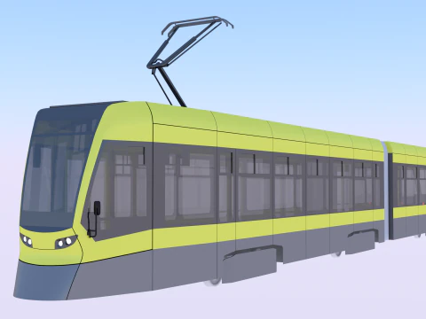 Stadler tram exterior 3D Model