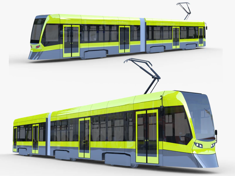 Stadler tram exterior 3D Model .c4d .max .obj .3ds .fbx .stl .blend 