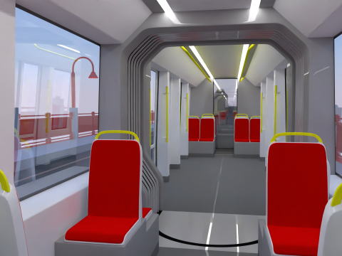 Bridge with Warsaw tram 3D Model