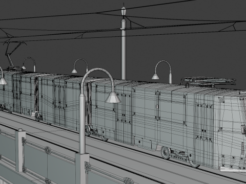Bridge with KT8D5 tram Modelo 3D