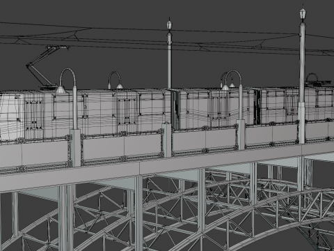 Bridge with KT8D5 tram Modelo 3D