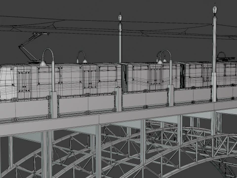 Bridge with KT8D5 tram 3D Model