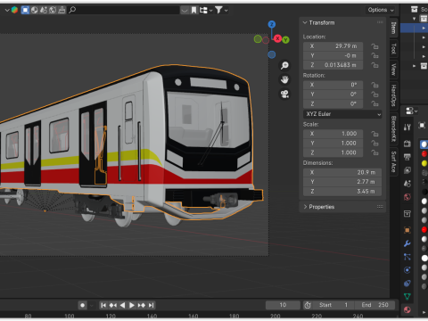 Sofia metro train 3D 모델