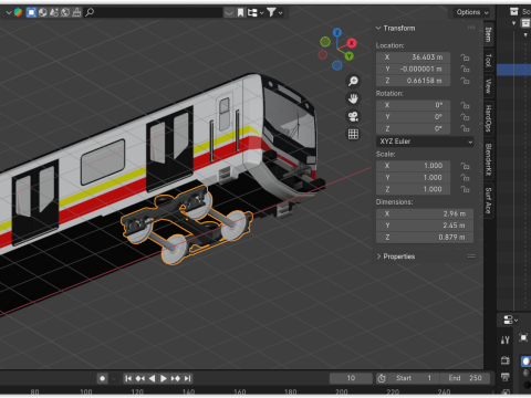 Sofia metro train 3D 모델