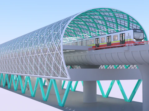 Sofia metro station 3D Model
