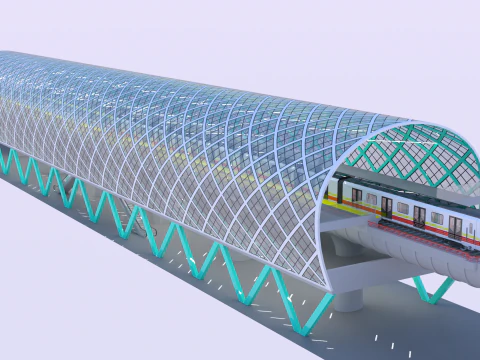 Sofia metro station 3D Model