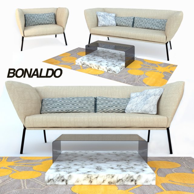 bonaldo nikos sofa table ribbon 3D Модель .c4d .max .obj .3ds .fbx .stl .blend 