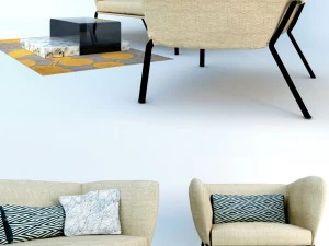 bonaldo nikos sofa table ribbon 3D Model