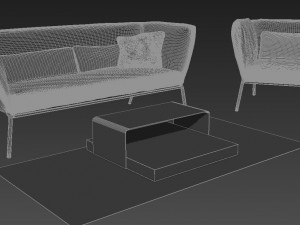 bonaldo nikos sofa table ribbon 3D Модель