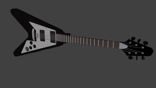 metal guitar 3D Model .c4d .max .obj .3ds .fbx .stl .blend 