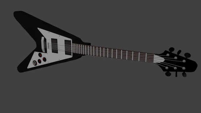 metal guitar 3D Model .c4d .max .obj .3ds .fbx .stl .blend 