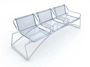 assentos met&aacute;licos Modelo 3D