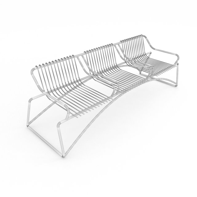 metal seats park Model 3D .c4d .max .obj .3ds .fbx .stl .blend