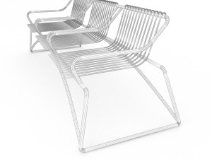 metal seats park Model 3D