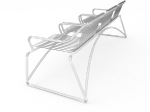 metal seats park Model 3D