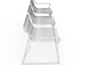 metal seats park Model 3D