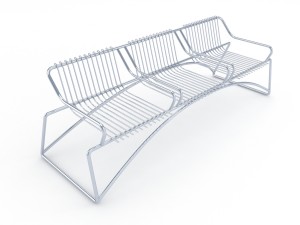metal seats park Model 3D