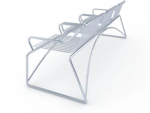 metal seats park 3D Model