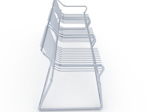 metal seats park Model 3D