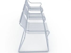 metal seats park 3D Model