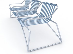 metal seats home Model 3D