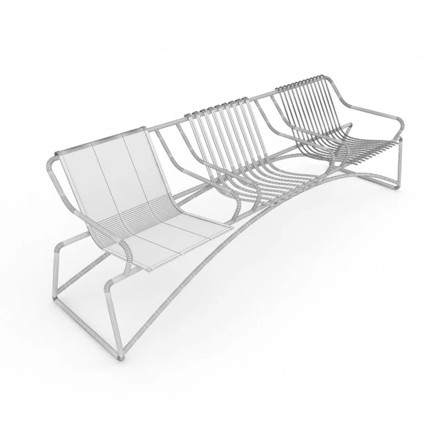 metal seats home 3D Model .c4d .max .obj .3ds .fbx .stl .blend 