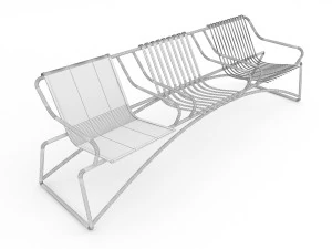 metal seats home 3D Model