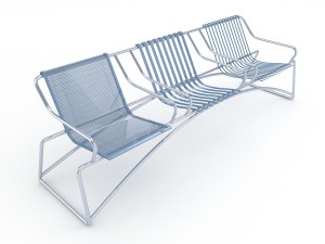 metal seats home Modello 3D
