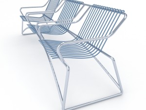 metal seats home Modello 3D