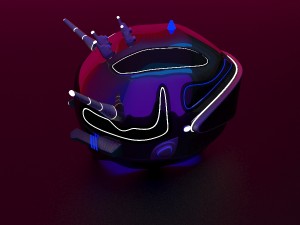 futuristic helmet 3D Model