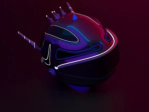 futuristic helmet 3D Model