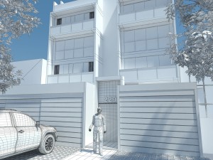 building facade 3D Modell