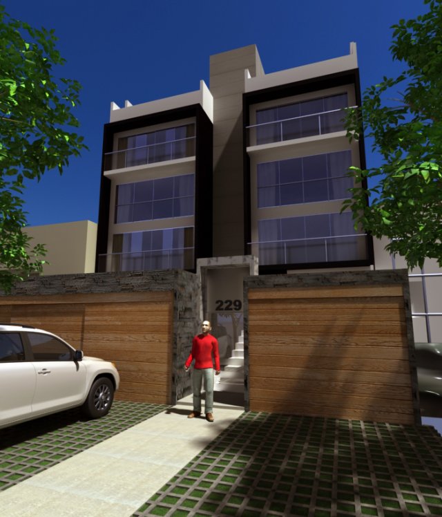 building facade 3D Modell .c4d .max .obj .3ds .fbx .stl .blend