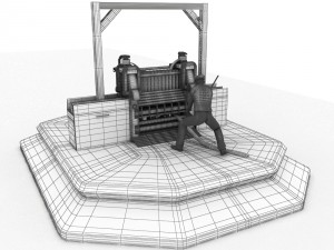 steel sculpture Model 3D