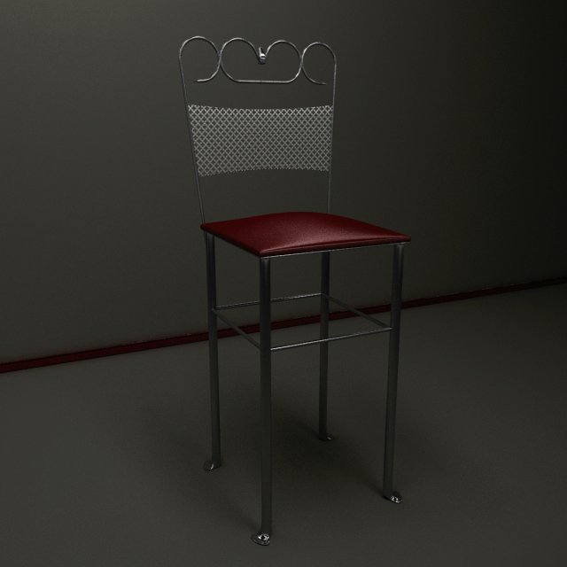 steel chair 3D 모델 .c4d .max .obj .3ds .fbx .stl .blend 
