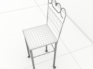 steel chair 3D 모델
