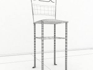 steel chair 3D 모델