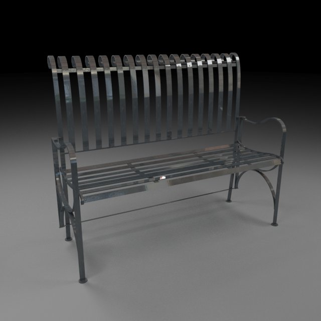 terrace steel bench 3D-Modell .c4d .max .obj .3ds .fbx .stl .blend 