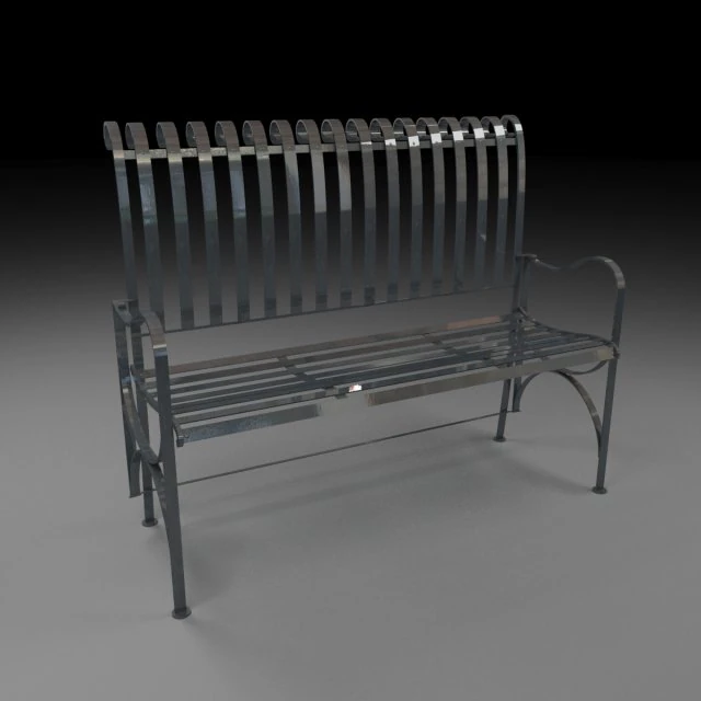 terrace steel bench 3D Model .c4d .max .obj .3ds .fbx .stl .blend 