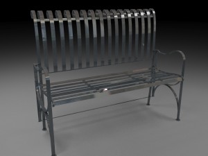 terrace steel bench 3D Model