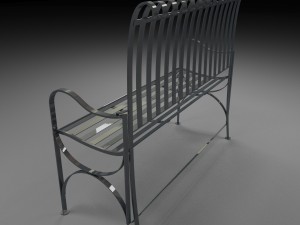 terrace steel bench 3D-Modell