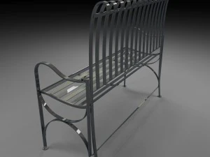 terrace steel bench 3D Model