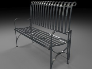 terrace steel bench 3D-Modell