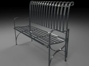 terrace steel bench 3D Model